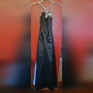 Black floor length dress worn once to homecoming.